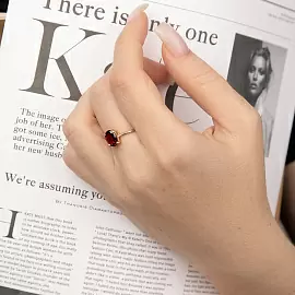 Кольцо один камень К-0259 гр серебро_1