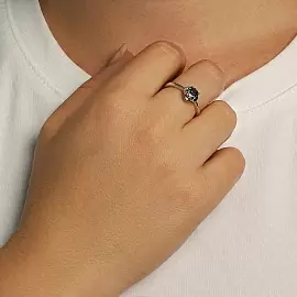 Кольцо один камень Rmt05822r серебро_1