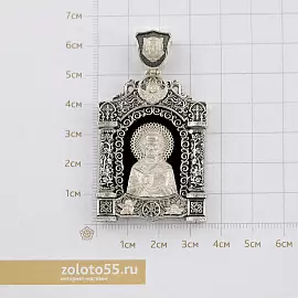 Подвеска религиозная христианская ладанка 520950-62 серебро Святой Николай Чудотворец_2