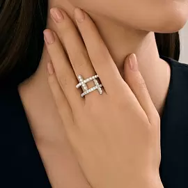 Кольцо 94014597 серебро Крест_1