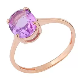 Кольцо один камень К-0223 ам золото_0