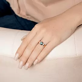 Кольцо один камень К-0248 лт золото_1