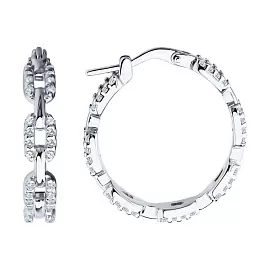 Серьги конго 94026801 серебро Цепь_0