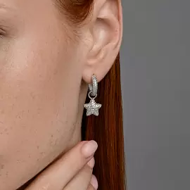 Серьги подвесные 94026850 серебро Звезда_1