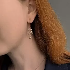 Серьги подвесные 1207568 золото змея_1