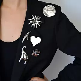 Брошь 141110044s ювелирный сплав Слон_2