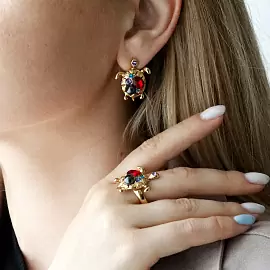 Комплект EX000069G-61S ювелирный сплав Черепашка_1