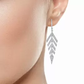 Серьги подвесные 11-0825 серебро_1