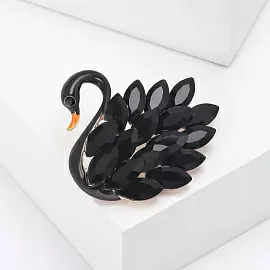 Брошь 331110002 ювелирный сплав Лебедь_1