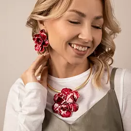 Серьги 504227380 ювелирный сплав Цветок_2