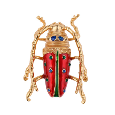 Брошь 3V-5250-Y ювелирный сплав Жук