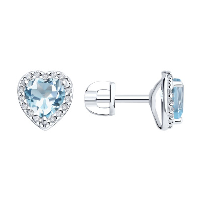 Серьги пусеты 92022956 серебро Сердце