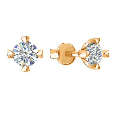 Серьги пусеты 01-214580 золото