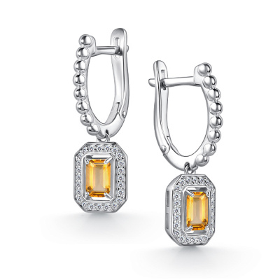 Серьги подвесные 02-5029.00ЦТ-00 серебро