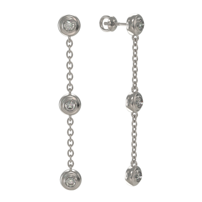 Серьги подвесные 1033632-01210 серебро Цепи