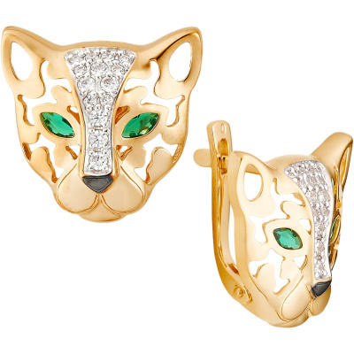 Серьги 23280 золото Картье пантера