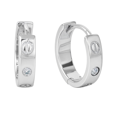 Серьги 192-047007 серебро Картье винт