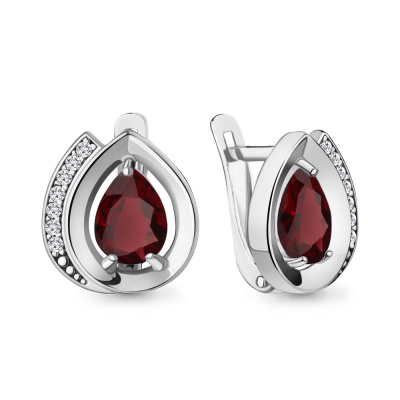 Серьги один камень 4969003А.5 серебро