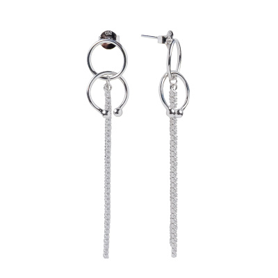 Серьги подвесные Ec00951r серебро Цепь