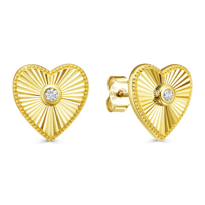 Серьги пусеты 12-7004-7987 серебро Сердце