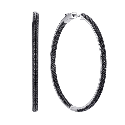 Серьги конго CZ-E02083-X-WB-X-X-B серебро Дорожка