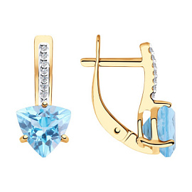 Серьги один камень 51-320-00291-1 золото