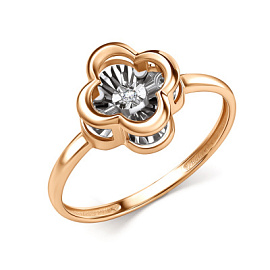 Кольцо один камень 01-11-51229-11-00 золото Ван Клиф