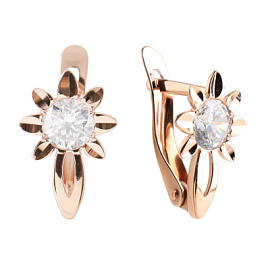 Серьги ДС-016А золото Цветок