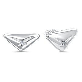 Серьги пусеты 02-5049.000Б-00 серебро Треугольник