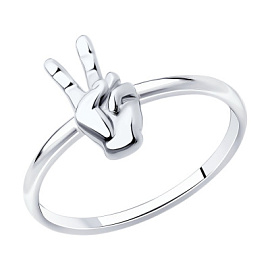 Кольцо 94014166 серебро Рука