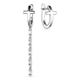 Серьги подвесные 02-3231.00КЦ-00 серебро Крест
