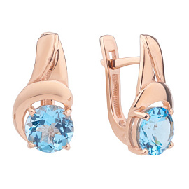 Серьги один камень С-0244 топ золото