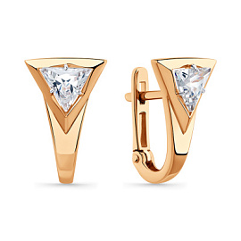 Серьги один камень 002-0972-0001-011 золото Треугольник