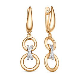 Серьги подвесные 2157403 золото Круг