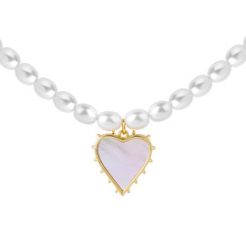 Бусы чокер K-220W.1C-39 ювелирный сплав Сердце