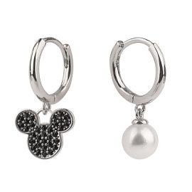 Серьги подвесные 3-1681-W ювелирный сплав