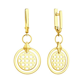 Серьги подвесные Т90002Е184 золото