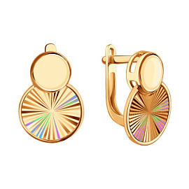 Серьги подвесные Т10062Г952 золото Круг