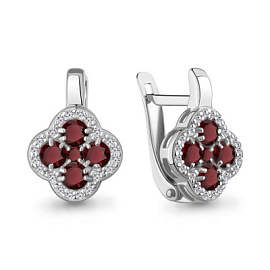 Серьги 45029303А.5 серебро Клевер