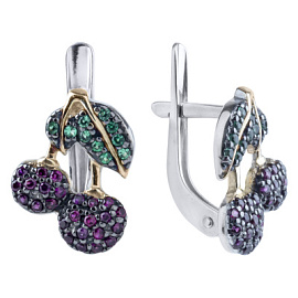 Серьги A0201369-00355 серебро вишня