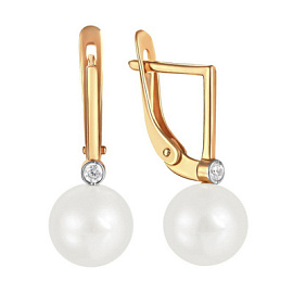 Серьги один камень 290-1-1043Р золото