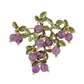 Брошь 3-0444-Y ювелирный сплав виноград