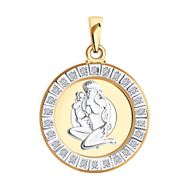 Подвеска знак зодиака 032496 золото Дева