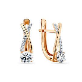 Серьги один камень 002-1019-0001-011 золото