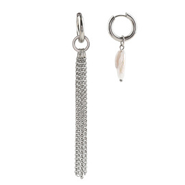 Серьги подвесные 18-1412-W ювелирный сплав