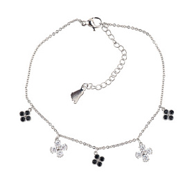 Браслет на ногу 3-5131-W ювелирный сплав Клевер