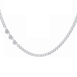 Колье чокер НХ22-2054Ю-3 d0.60 серебро Сердце