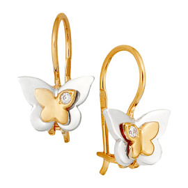 Серьги 21536 золото Бабочка
