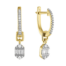 Серьги подвесные E101-E48359Y.W золото