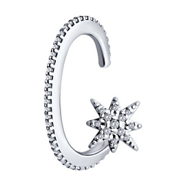 Серьги серьга одиночная 94170337 серебро Звезда